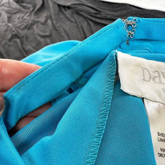 Davids Bridal Malibu Blue Maxi Long Sleeveless Dress Womens Size 14 STAINS AS-IS - Picture 7 of 16